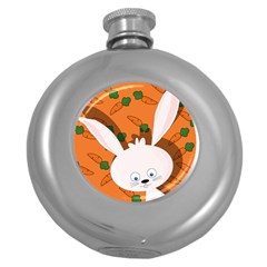 Easter Bunny  Round Hip Flask (5 Oz) by Valentinaart