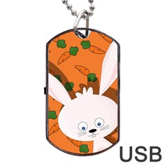 Easter Bunny  Dog Tag Usb Flash (one Side) by Valentinaart