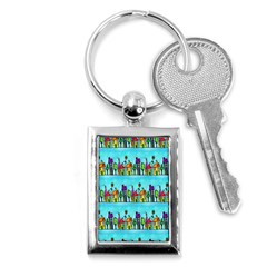 Colourful Street A Completely Seamless Tile Able Design Key Chains (rectangle)  by Nexatart