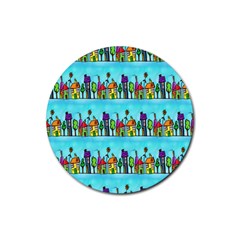 Colourful Street A Completely Seamless Tile Able Design Rubber Coaster (round)  by Nexatart