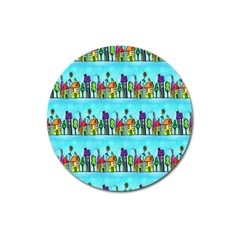 Colourful Street A Completely Seamless Tile Able Design Magnet 3  (round) by Nexatart