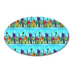 Colourful Street A Completely Seamless Tile Able Design Oval Magnet by Nexatart