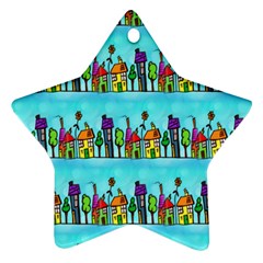 Colourful Street A Completely Seamless Tile Able Design Star Ornament (two Sides) by Nexatart