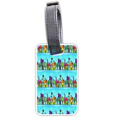 Colourful Street A Completely Seamless Tile Able Design Luggage Tags (one Side)  by Nexatart