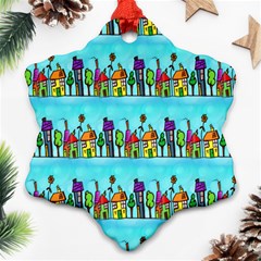 Colourful Street A Completely Seamless Tile Able Design Ornament (snowflake) by Nexatart