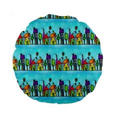 Colourful Street A Completely Seamless Tile Able Design Standard 15  Premium Round Cushions by Nexatart