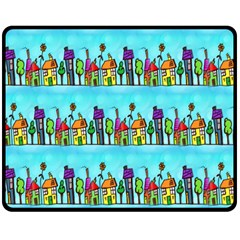 Colourful Street A Completely Seamless Tile Able Design Double Sided Fleece Blanket (medium)  by Nexatart