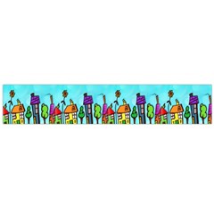 Colourful Street A Completely Seamless Tile Able Design Flano Scarf (large) by Nexatart