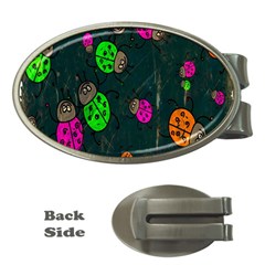 Cartoon Grunge Beetle Wallpaper Background Money Clips (oval)  by Nexatart