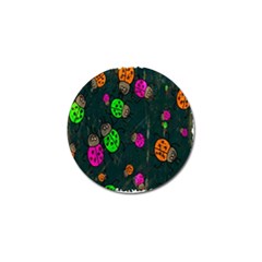 Cartoon Grunge Beetle Wallpaper Background Golf Ball Marker (4 Pack) by Nexatart