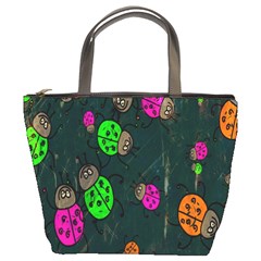 Cartoon Grunge Beetle Wallpaper Background Bucket Bags by Nexatart