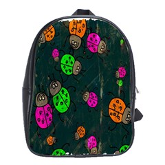 Cartoon Grunge Beetle Wallpaper Background School Bags(large)  by Nexatart