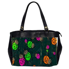 Cartoon Grunge Beetle Wallpaper Background Office Handbags (2 Sides)  by Nexatart