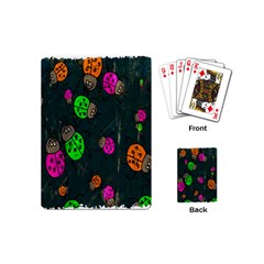 Cartoon Grunge Beetle Wallpaper Background Playing Cards (mini)  by Nexatart