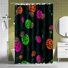 Cartoon Grunge Beetle Wallpaper Background Shower Curtain 48  X 72  (small)  by Nexatart