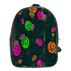 Cartoon Grunge Beetle Wallpaper Background School Bags (xl)  by Nexatart