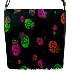 Cartoon Grunge Beetle Wallpaper Background Flap Messenger Bag (s) by Nexatart