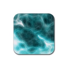 Light Web Colorful Web Of Crazy Lightening Rubber Coaster (square)  by Nexatart