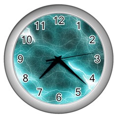 Light Web Colorful Web Of Crazy Lightening Wall Clocks (silver)  by Nexatart