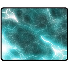 Light Web Colorful Web Of Crazy Lightening Double Sided Fleece Blanket (medium)  by Nexatart