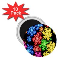 Colourful Snowflake Wallpaper Pattern 1 75  Magnets (10 Pack)  by Nexatart