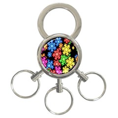 Colourful Snowflake Wallpaper Pattern 3-ring Key Chains by Nexatart