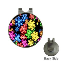 Colourful Snowflake Wallpaper Pattern Hat Clips With Golf Markers by Nexatart