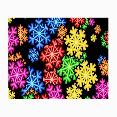 Colourful Snowflake Wallpaper Pattern Small Glasses Cloth (2-side) by Nexatart