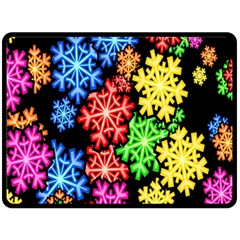 Colourful Snowflake Wallpaper Pattern Fleece Blanket (large)  by Nexatart