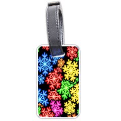 Colourful Snowflake Wallpaper Pattern Luggage Tags (one Side)  by Nexatart