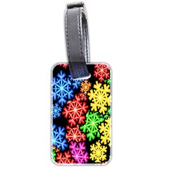 Colourful Snowflake Wallpaper Pattern Luggage Tags (two Sides) by Nexatart