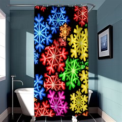 Colourful Snowflake Wallpaper Pattern Shower Curtain 36  X 72  (stall)  by Nexatart