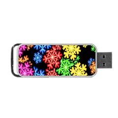 Colourful Snowflake Wallpaper Pattern Portable Usb Flash (one Side) by Nexatart