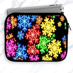 Colourful Snowflake Wallpaper Pattern Apple Ipad 2/3/4 Zipper Cases by Nexatart