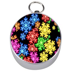 Colourful Snowflake Wallpaper Pattern Silver Compasses by Nexatart