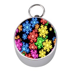 Colourful Snowflake Wallpaper Pattern Mini Silver Compasses by Nexatart