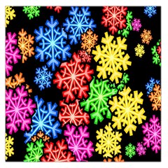 Colourful Snowflake Wallpaper Pattern Large Satin Scarf (square)