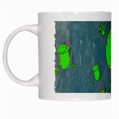 Cartoon Grunge Frog Wallpaper Background White Mugs by Nexatart