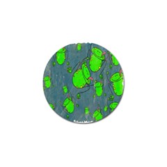 Cartoon Grunge Frog Wallpaper Background Golf Ball Marker (4 Pack) by Nexatart