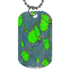 Cartoon Grunge Frog Wallpaper Background Dog Tag (two Sides) by Nexatart