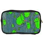 Cartoon Grunge Frog Wallpaper Background Toiletries Bags Front