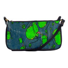 Cartoon Grunge Frog Wallpaper Background Shoulder Clutch Bags by Nexatart