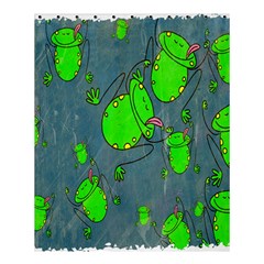 Cartoon Grunge Frog Wallpaper Background Shower Curtain 60  X 72  (medium)  by Nexatart