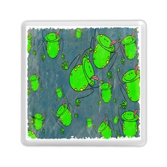 Cartoon Grunge Frog Wallpaper Background Memory Card Reader (square)  by Nexatart