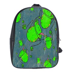 Cartoon Grunge Frog Wallpaper Background School Bags (xl)  by Nexatart