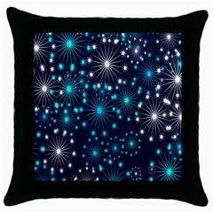 Digitally Created Snowflake Pattern Background Throw Pillow Case (black) by Nexatart