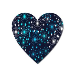 Digitally Created Snowflake Pattern Background Heart Magnet by Nexatart