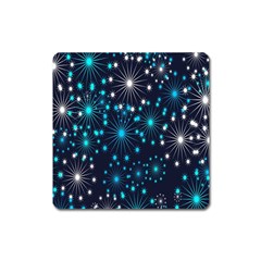 Digitally Created Snowflake Pattern Background Square Magnet by Nexatart