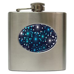 Digitally Created Snowflake Pattern Background Hip Flask (6 Oz) by Nexatart