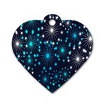 Digitally Created Snowflake Pattern Background Dog Tag Heart (Two Sides) Front